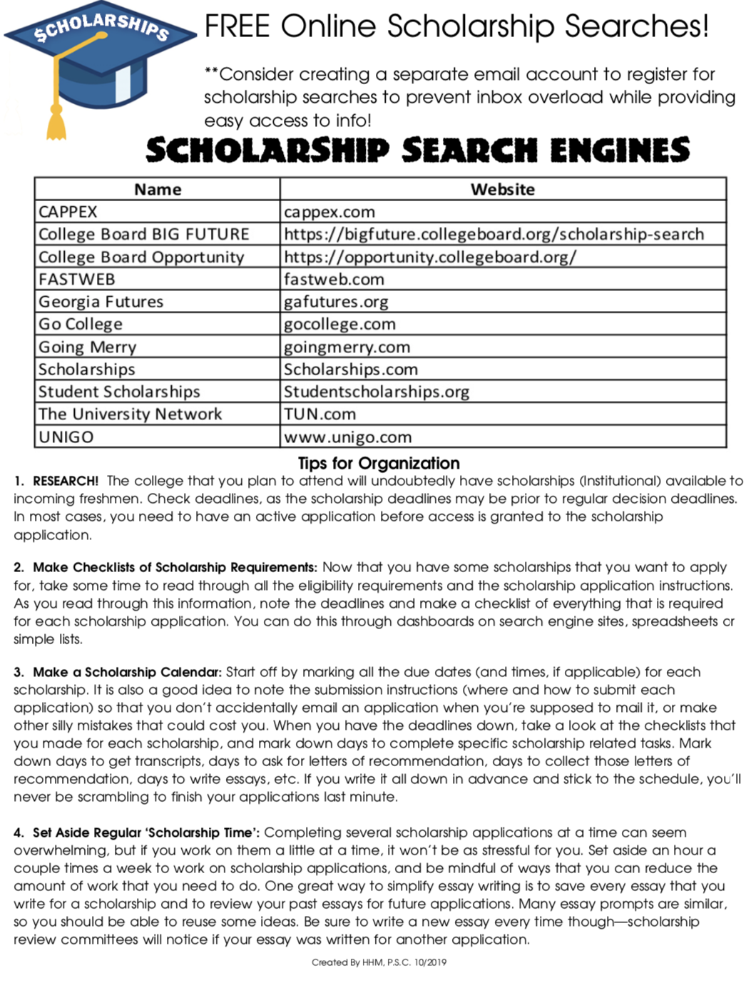 Where can I find helpful information about College Board Scholarship Search?